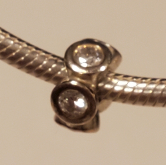 PANDORA Lights Sterling Silver Spacer Charm With Clear Zirconia RETIRED S925 ALE - Picture 3 of 6